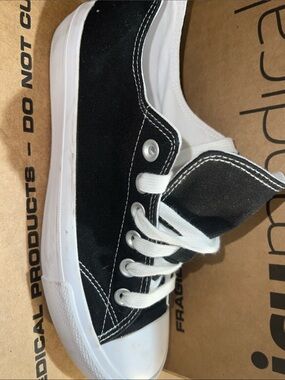 No Boundaries Black and White Canvas Sneaker - Classic Low Top